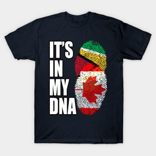Guyanese And Canadian Mix Heritage DNA Flag T-Shirt